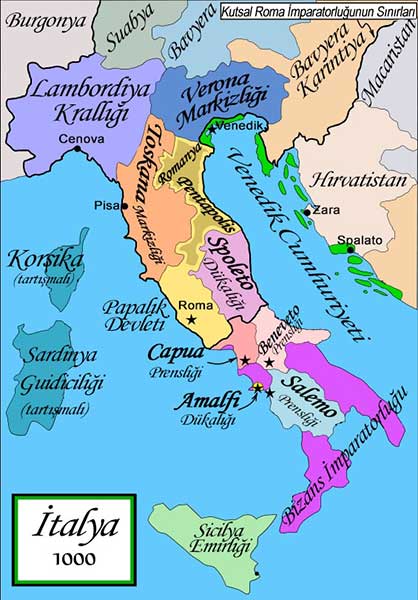 Orta Çağda İtalyan şehir devletleri. Markiz: Kont